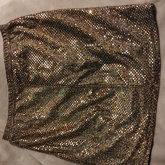 Gold Sequin Dress Sz lg - Picture 2 of 2